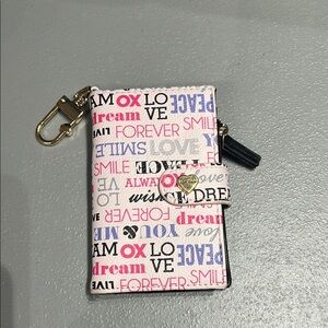 Betsey Johnson Faux Leather All Over Print Card Case Wallet/Key Ring